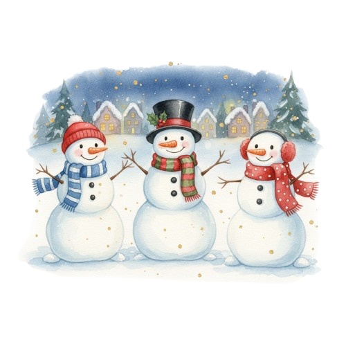 水彩クラシッククリスマスコレクション (PNG形式)