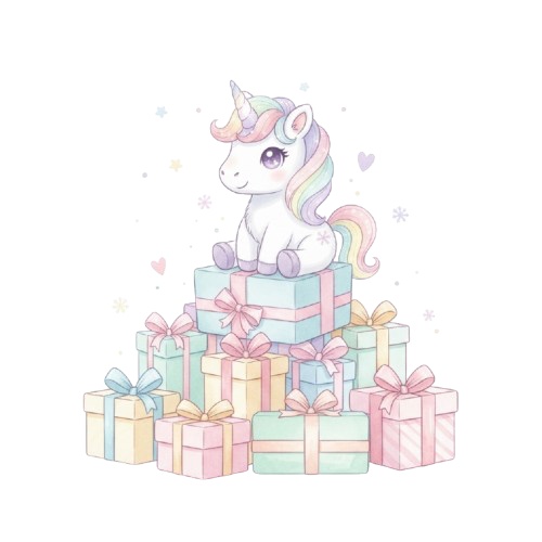 ユニコーン水彩クリスマスコレクション(PNG形式)