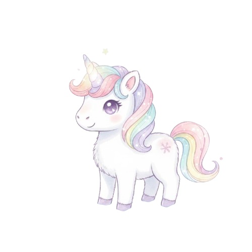 ユニコーン水彩クリスマスコレクション(PNG形式)