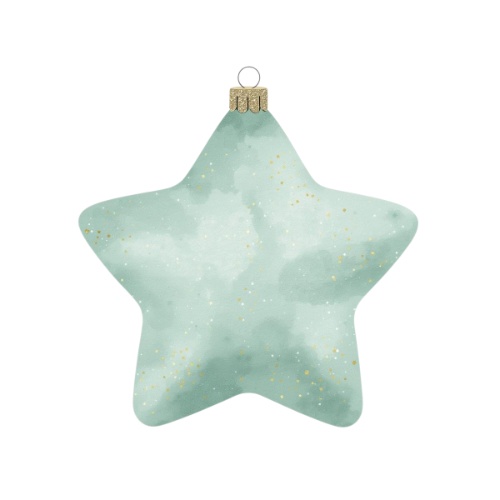 ミント×ホワイト ふわふわ水彩クリスマスコレクション(PNG形式)