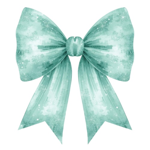 ミント×ホワイト ふわふわ水彩クリスマスコレクション(PNG形式)