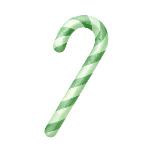 ミント×ホワイト ふわふわ水彩クリスマスコレクション(PNG形式)