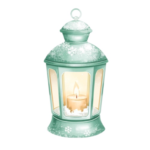 ミント×ホワイト ふわふわ水彩クリスマスコレクション(PNG形式)