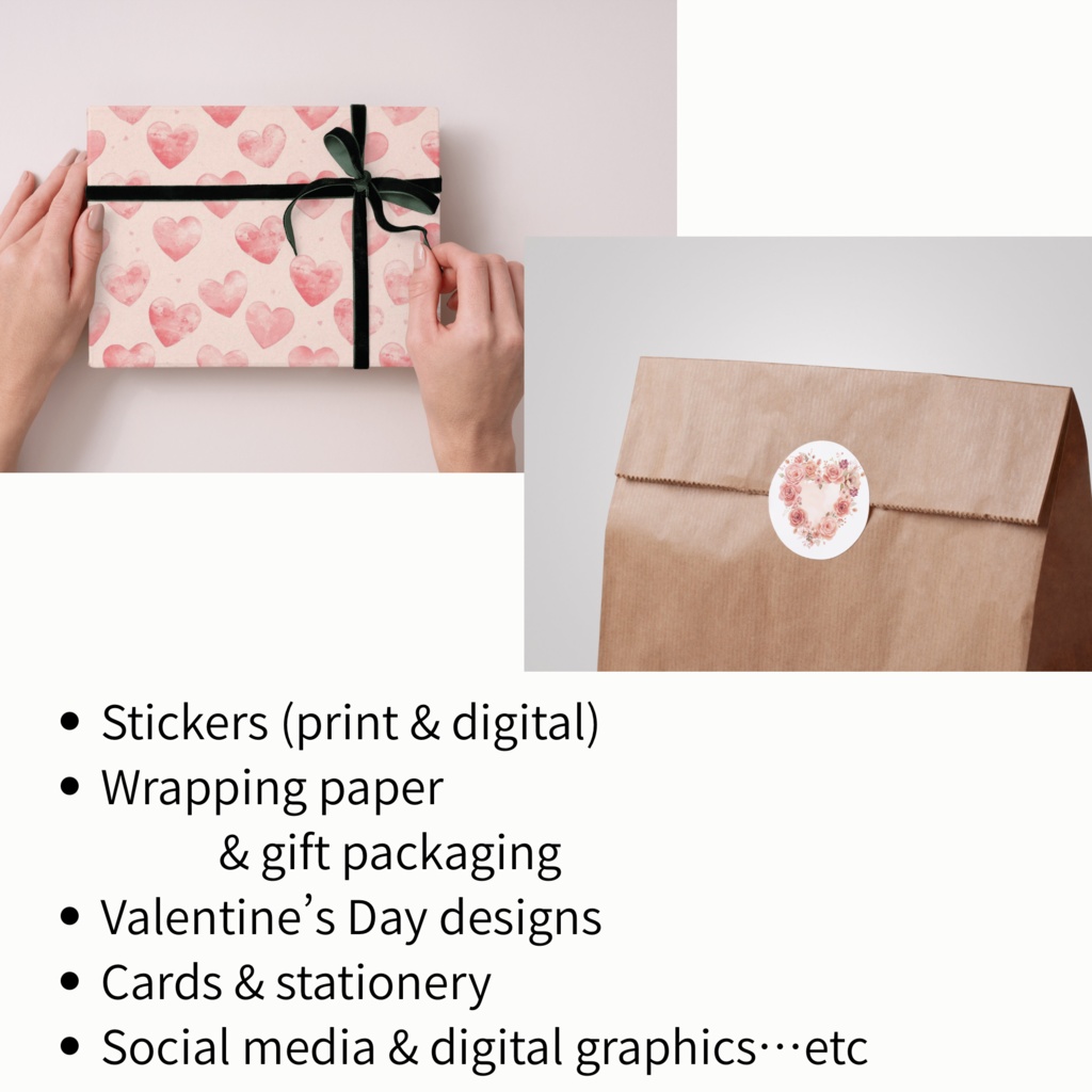 Pastel Heart Clipart & Seamless Pattern Set | Watercolor Heart PNG | Valentine Digital Paper