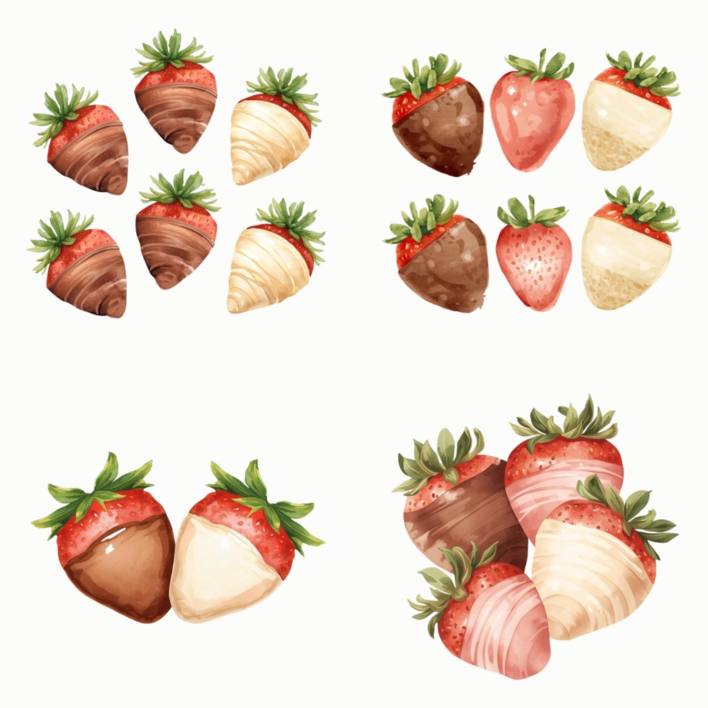 Clipart Set – Strawberry Sweets