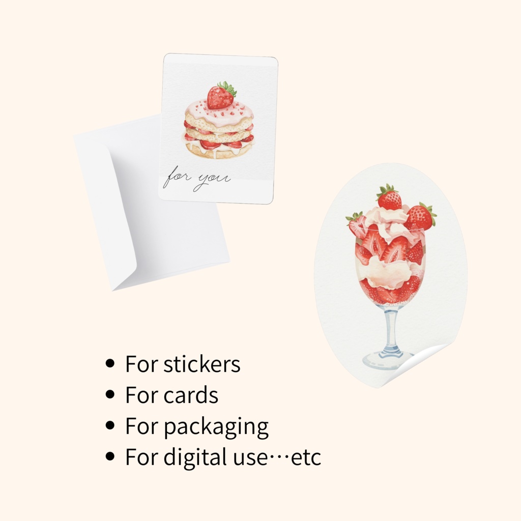 Clipart Set – Strawberry Sweets