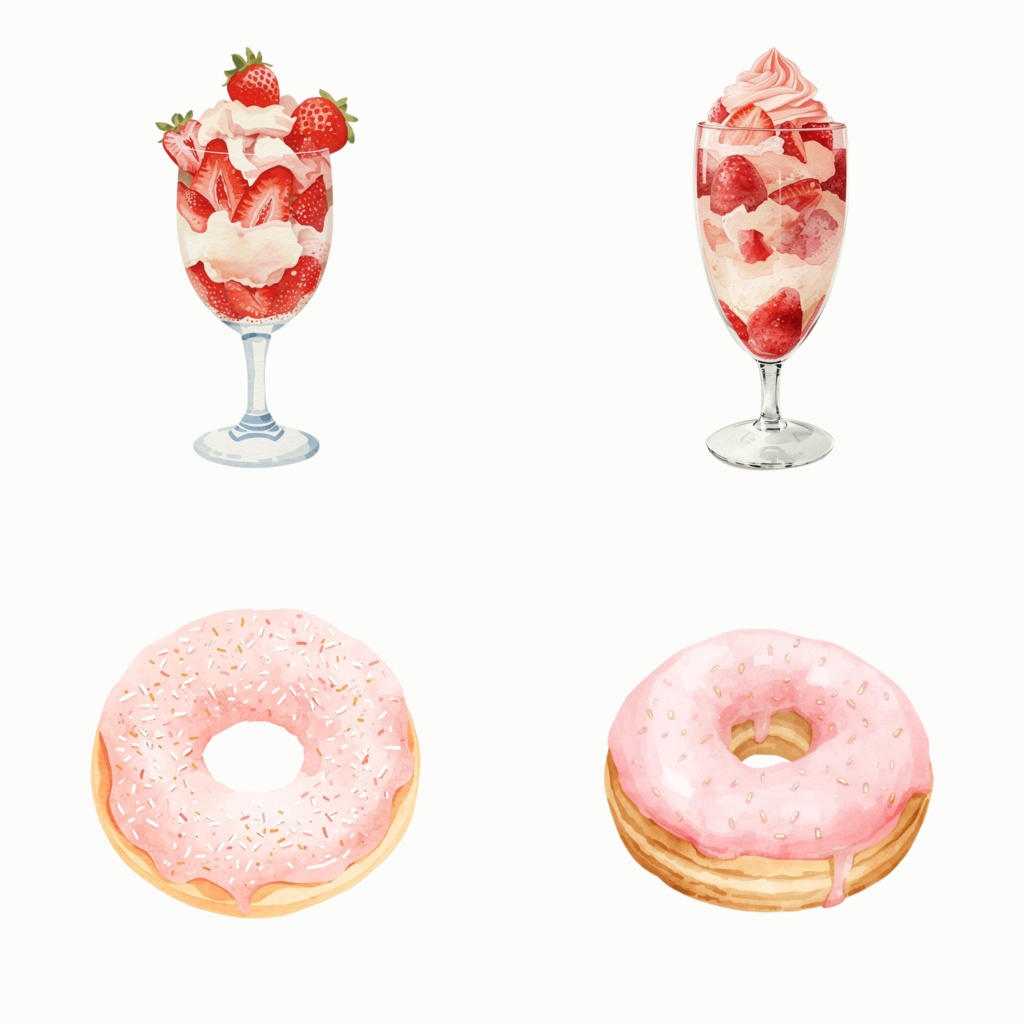 Clipart Set – Strawberry Sweets