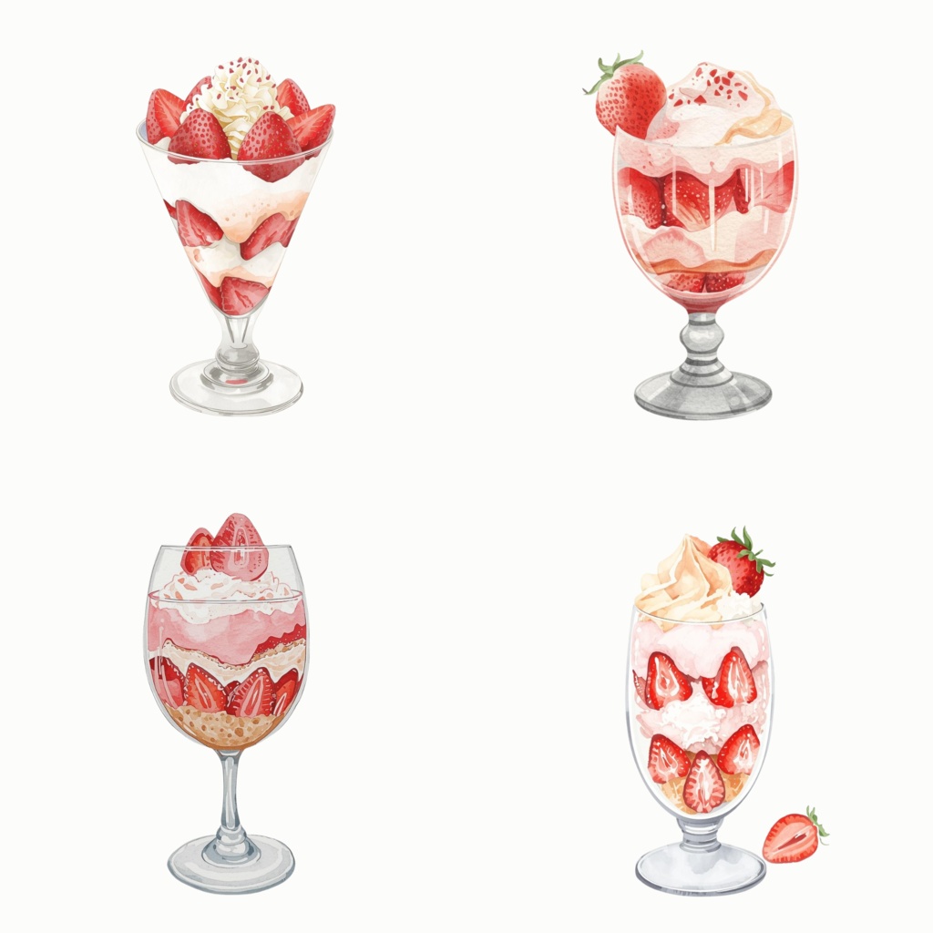 Clipart Set – Strawberry Sweets