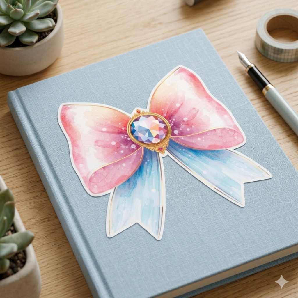 魔法少女風リボン素材|ピンク透過PNG20点セット