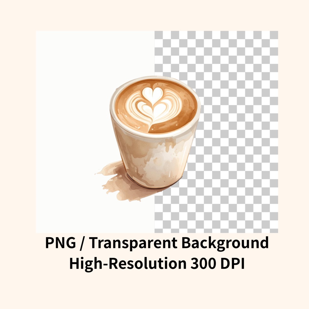 【無料サンプルあり】大人可愛い水彩カフェ素材集 65種|背景透過PNG|配信画面・お部屋背景・手帳デコ・パン素材