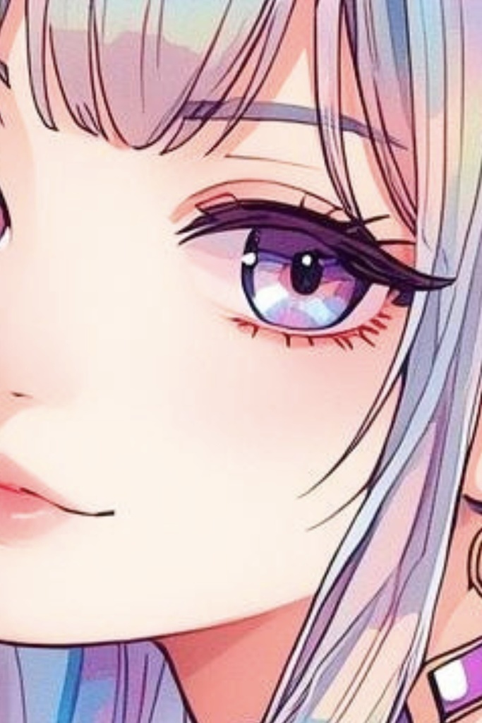 【水彩画風】ホログラフィック魔法少女 アート4点セット(背景透過PNG)✨
