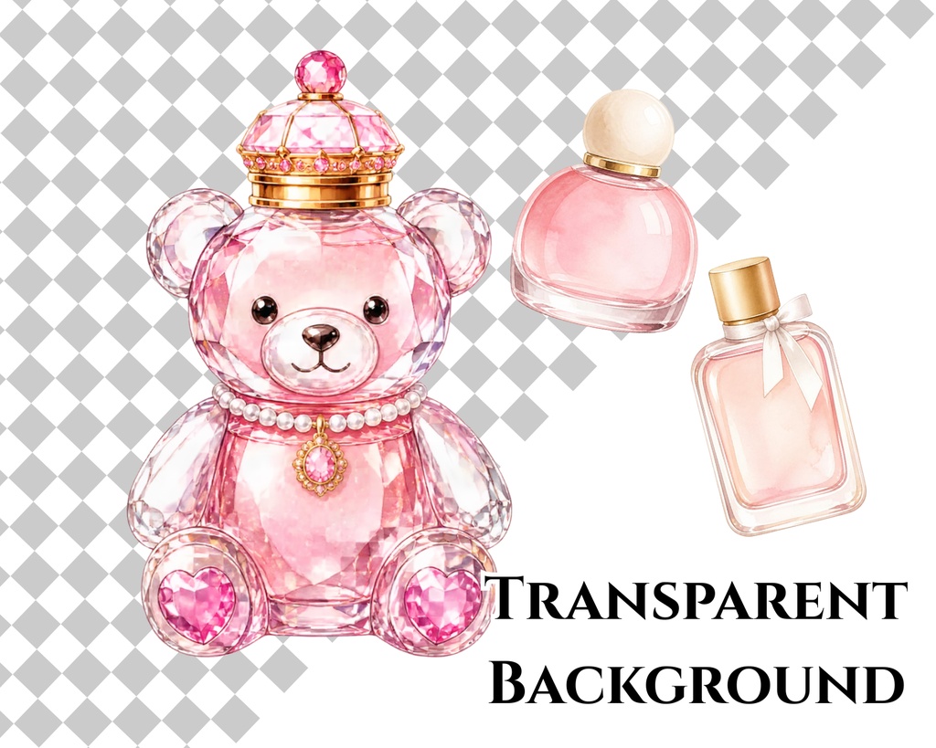 【32種】ゆめかわ香水瓶クリップアート|透過PNG・Canvaテンプレート
