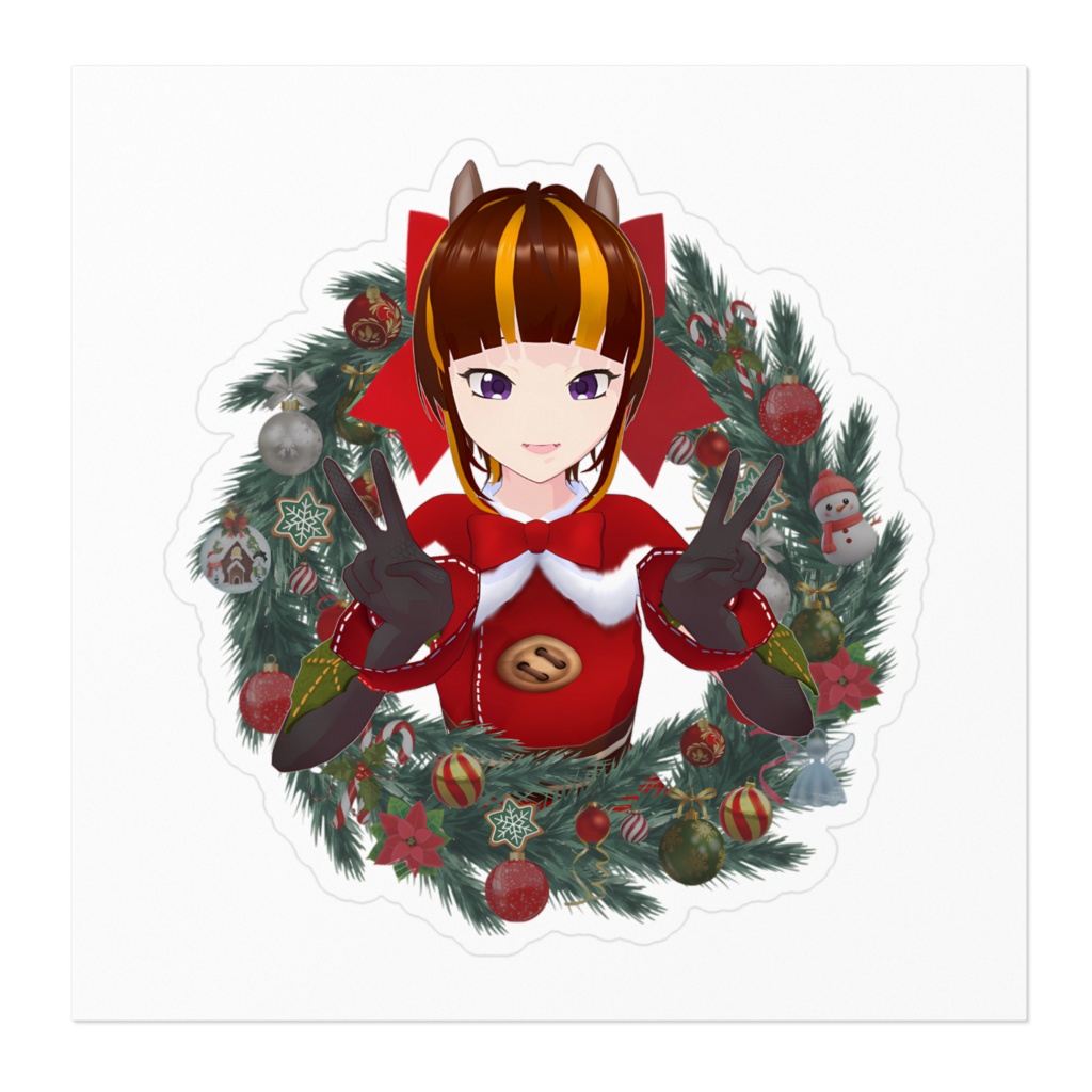 クリスマスリースはむステッカー