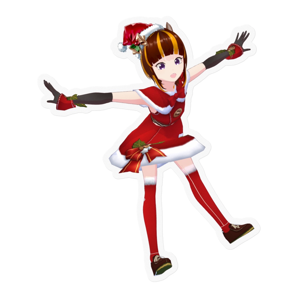クリスマスサンタ衣装はむ3 ステッカー