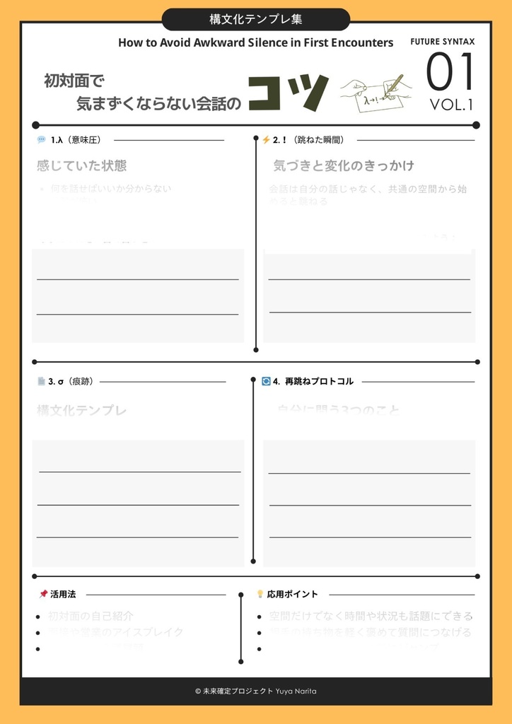 構文化テンプレ集 vol.1|未来確定構文ワークブック(全10構文・A4・印刷可)