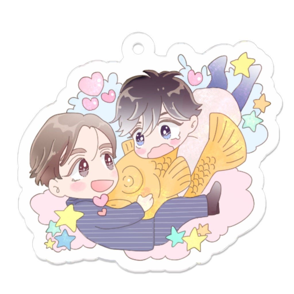 たいやき店主と常連さんアクキー(小)