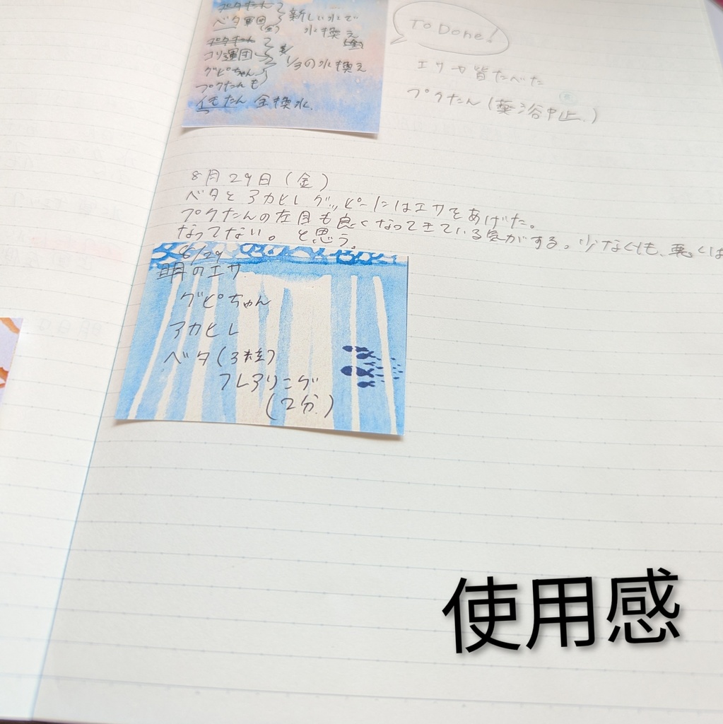 水彩イラスト スクエアメモ 水の中