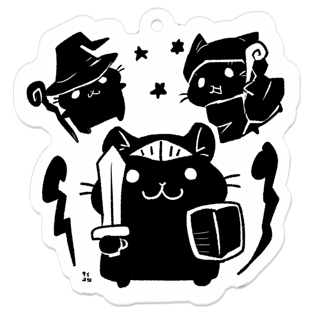 アクリルキーホルダー(コーティング) - 50 x 50 (mm)_デミ・キョムスターズ