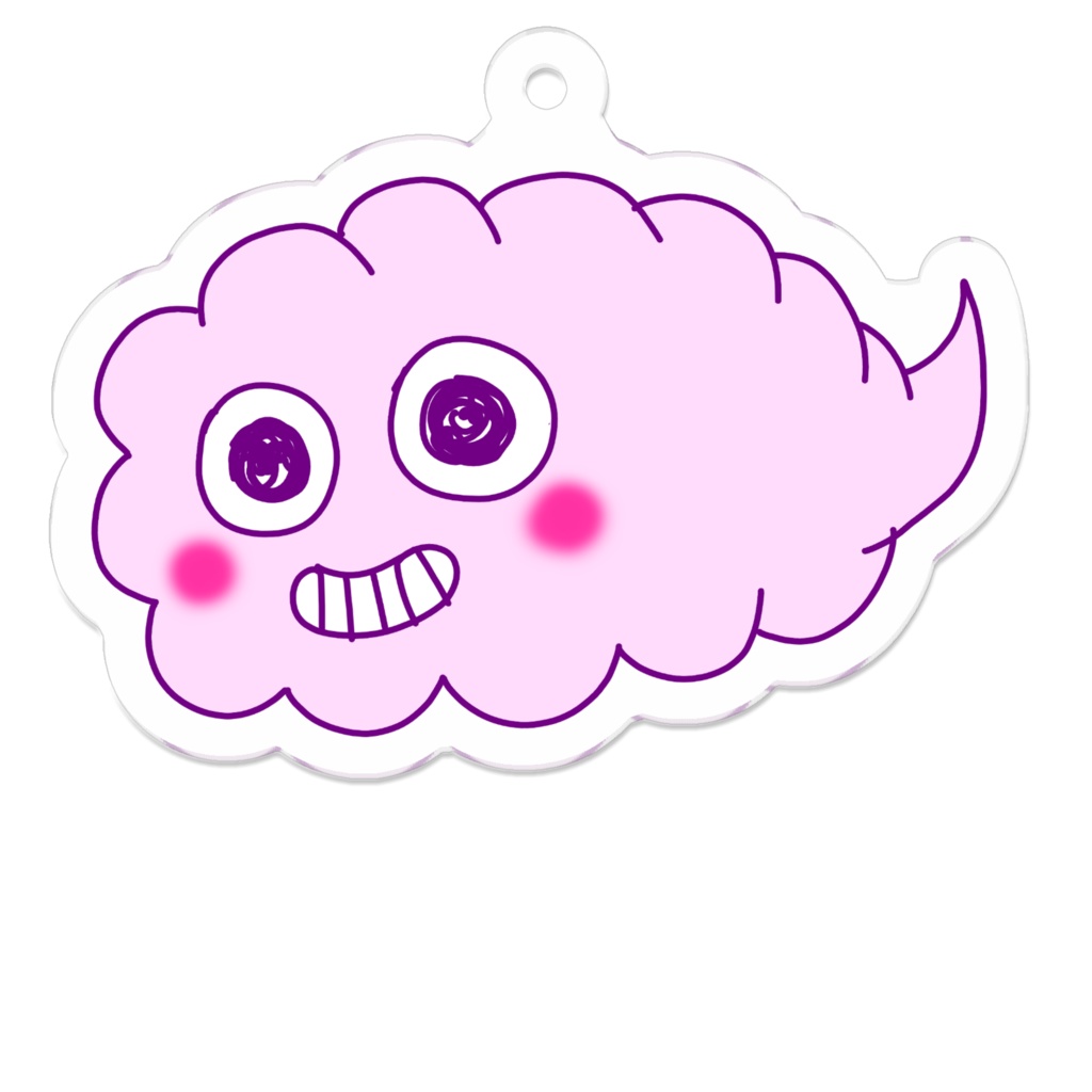 ぷかぽかちゃん頬ピンクのアクリルキーホルダー