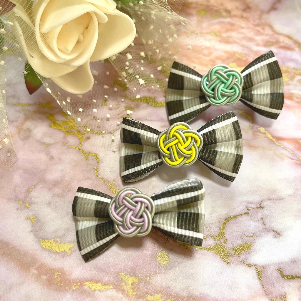 水引リボンのヘアクリップ（麻天狼）