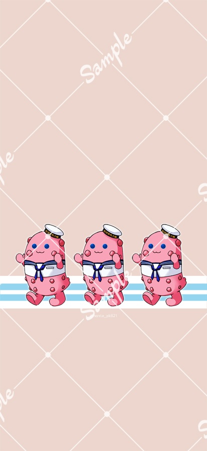 【スマホ用壁紙】海の防人 ナマコロちゃん