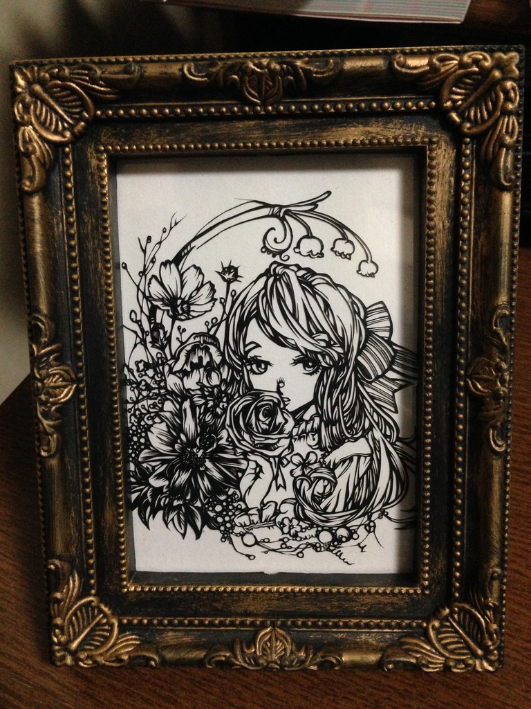 額付切り絵一点物:A「Lady」 - YAMANEKO屋さん - BOOTH