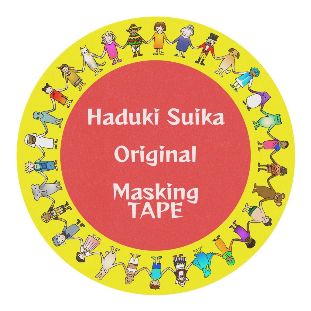 Animals Family マスキングテープ 赤