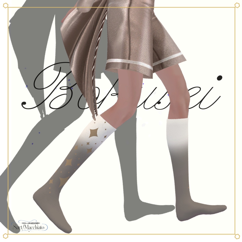 【+Head専用】Sign High Socks【VRC想定】