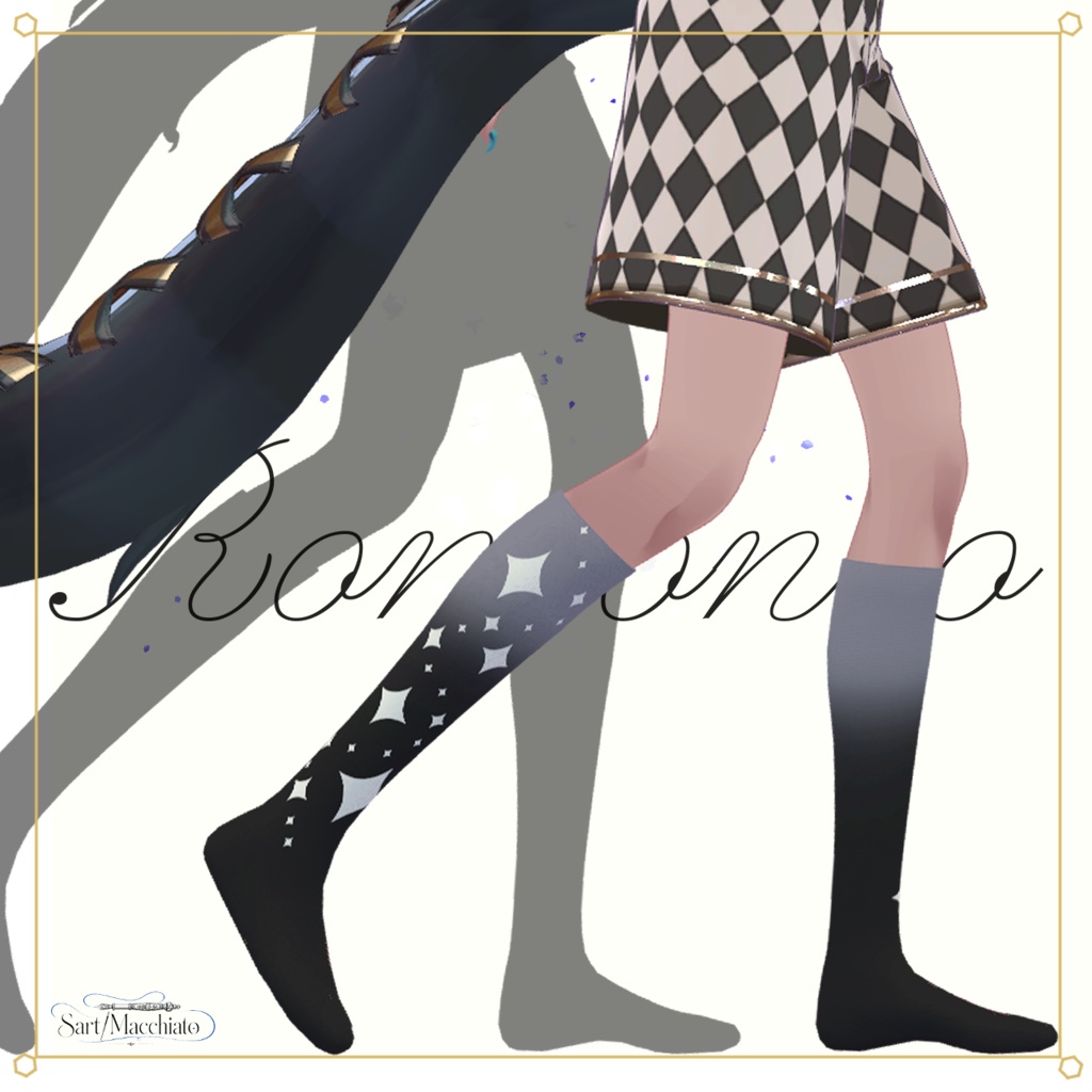 【+Head専用】Sign High Socks【VRC想定】