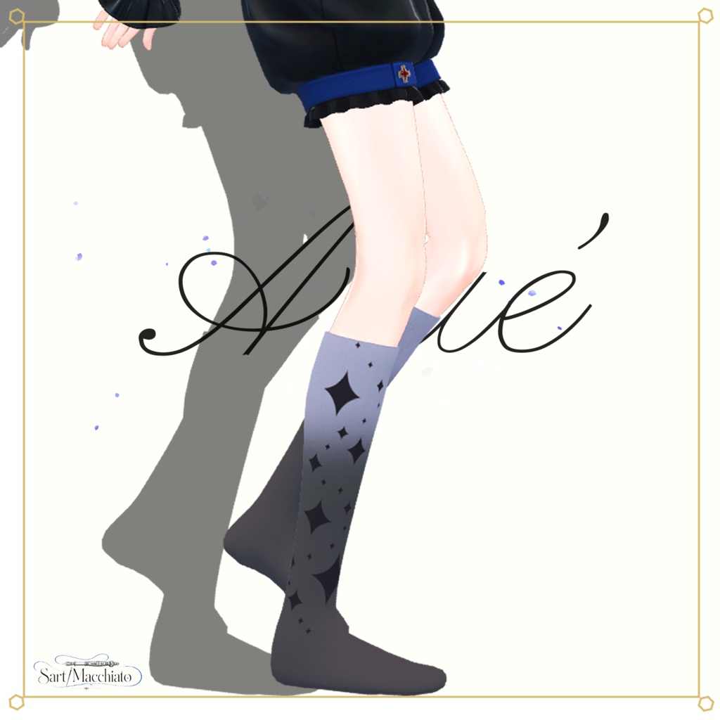 【+Head専用】Sign High Socks【VRC想定】