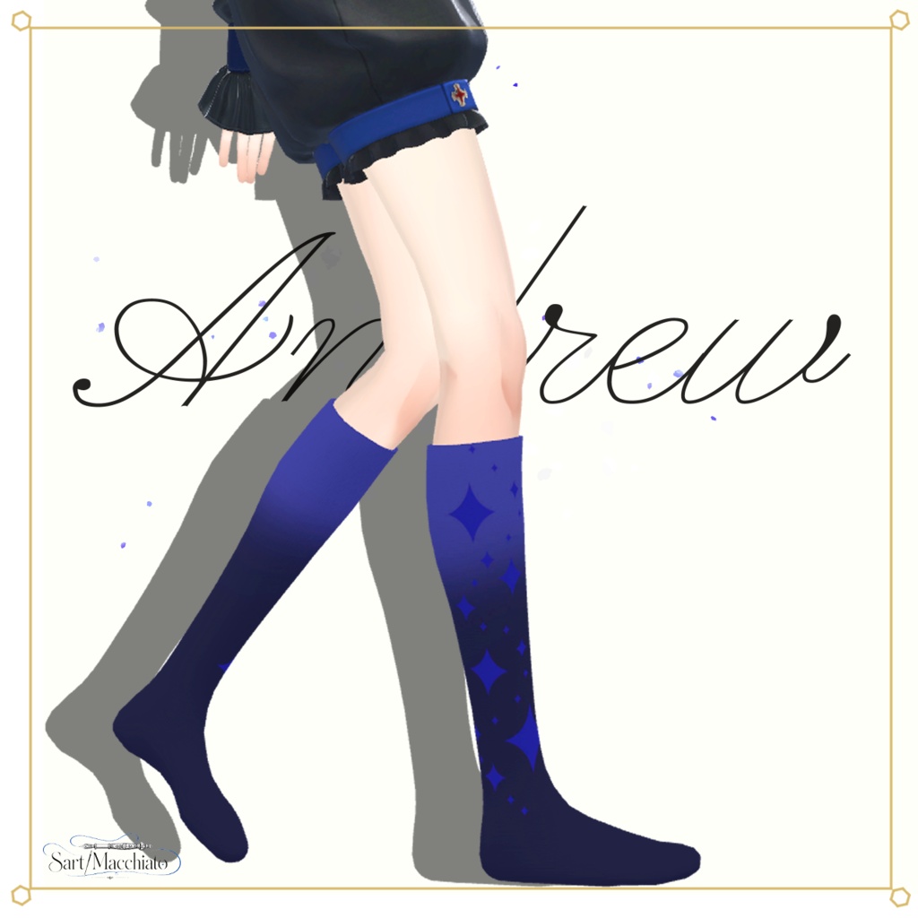 【+Head専用】Sign High Socks【VRC想定】