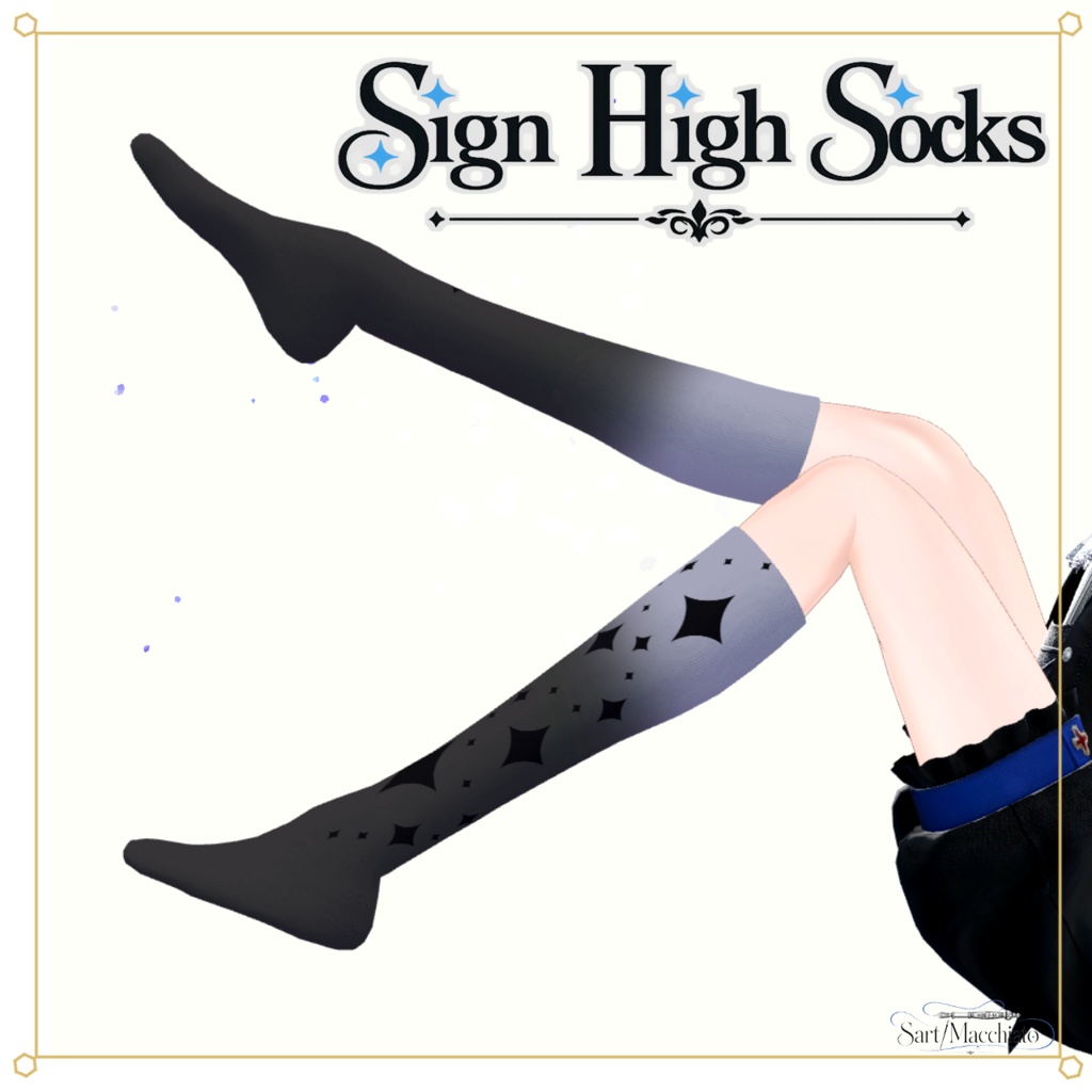 【+Head専用】Sign High Socks【VRC想定】