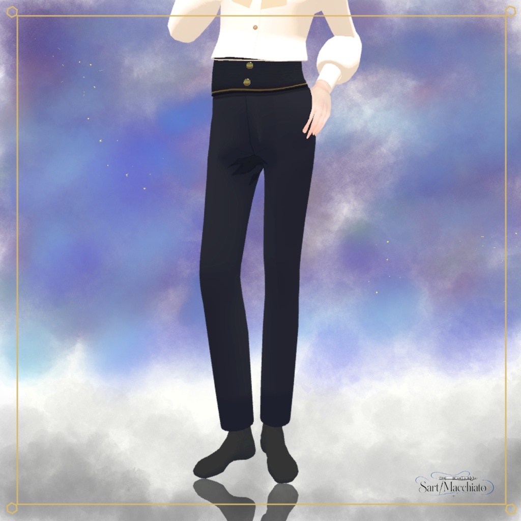 【+Head専用】宵待ちハイウェストパンツ【VRC想定】