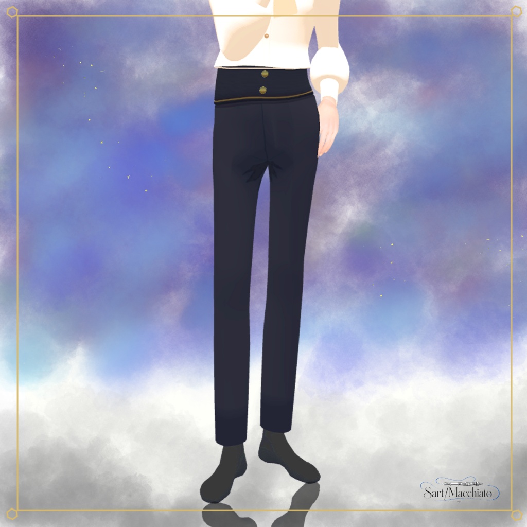 【+Head専用】宵待ちハイウェストパンツ【VRC想定】