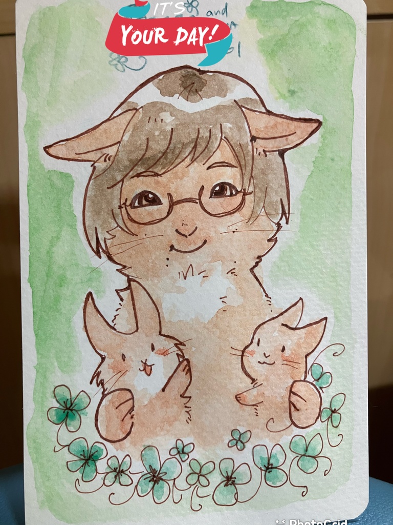 【送料無料】あなたを動物にした似顔絵オーダー