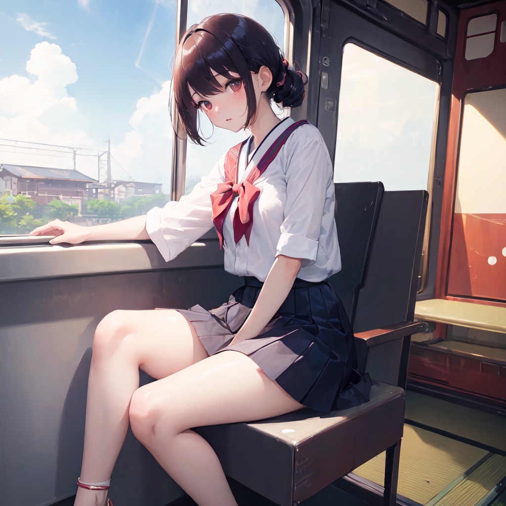 制服のスカートの、その奥に