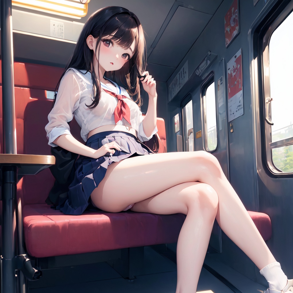 制服のスカートの、その奥に