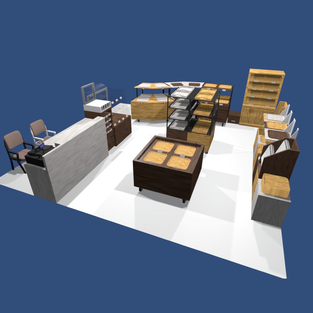 パン屋用具セット -フロア編-【3Dモデル】