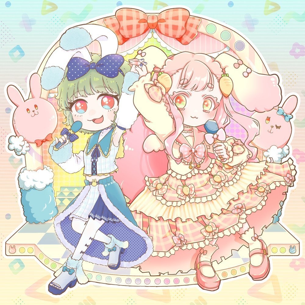 【創作】うさぎさんアイドルのアクリルスタンド・ポストカード