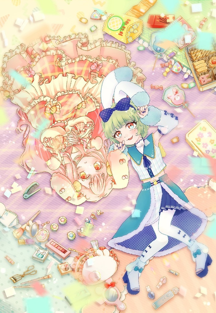 【創作】うさぎさんアイドルのアクリルスタンド・ポストカード