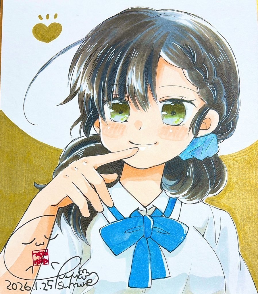 中サイズ（21cm×18cm）色紙　（菜月）