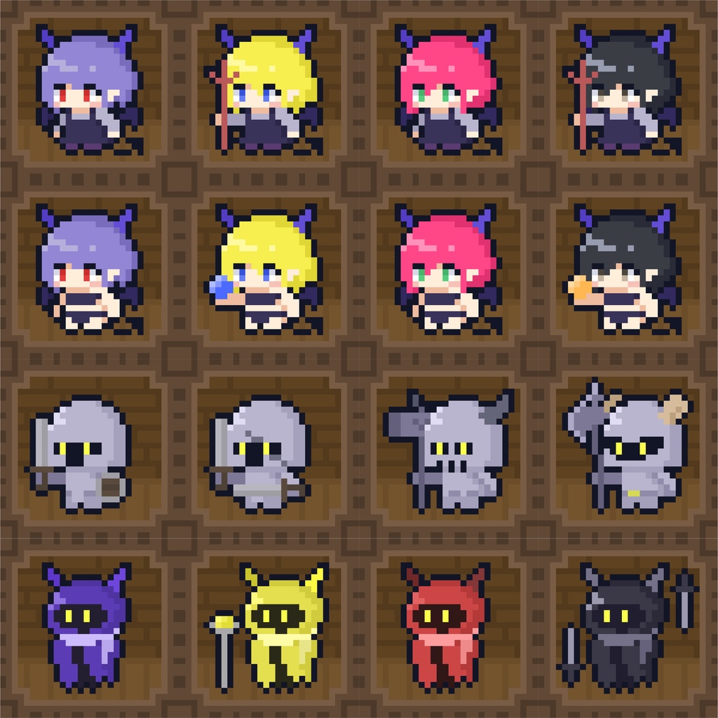 ちび魔物アイコン　キャラクタードット絵詰め合わせ