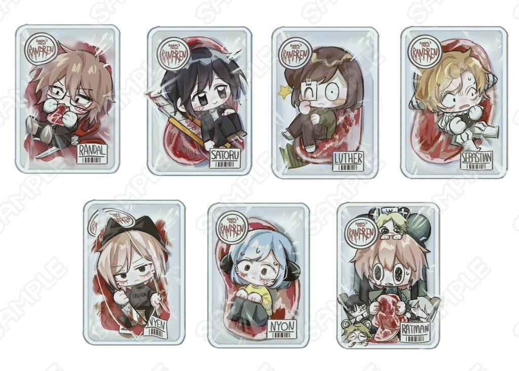 お肉パックステッカー