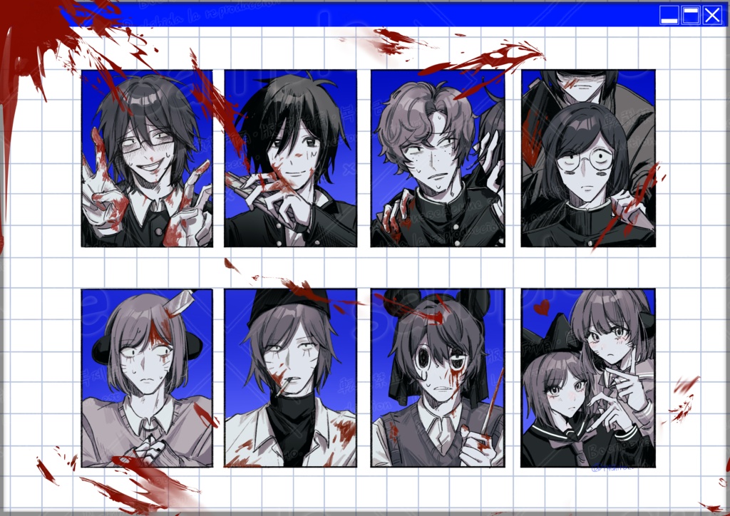 証明写真風ハーフカットシール