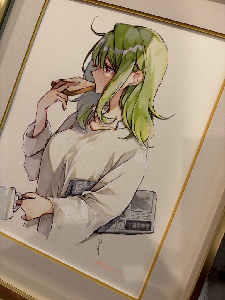 額装原画　朝ごはん