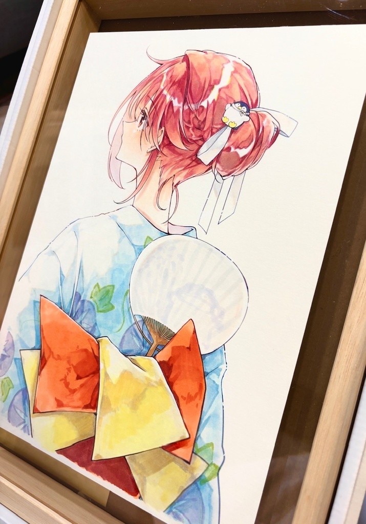 額装原画「視線の先」