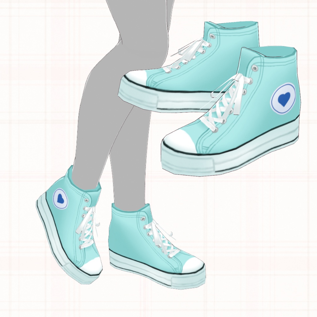 【VRoid正式版】ハイトップスニーカー/Heart_High_top_Sneakers【3 color set】