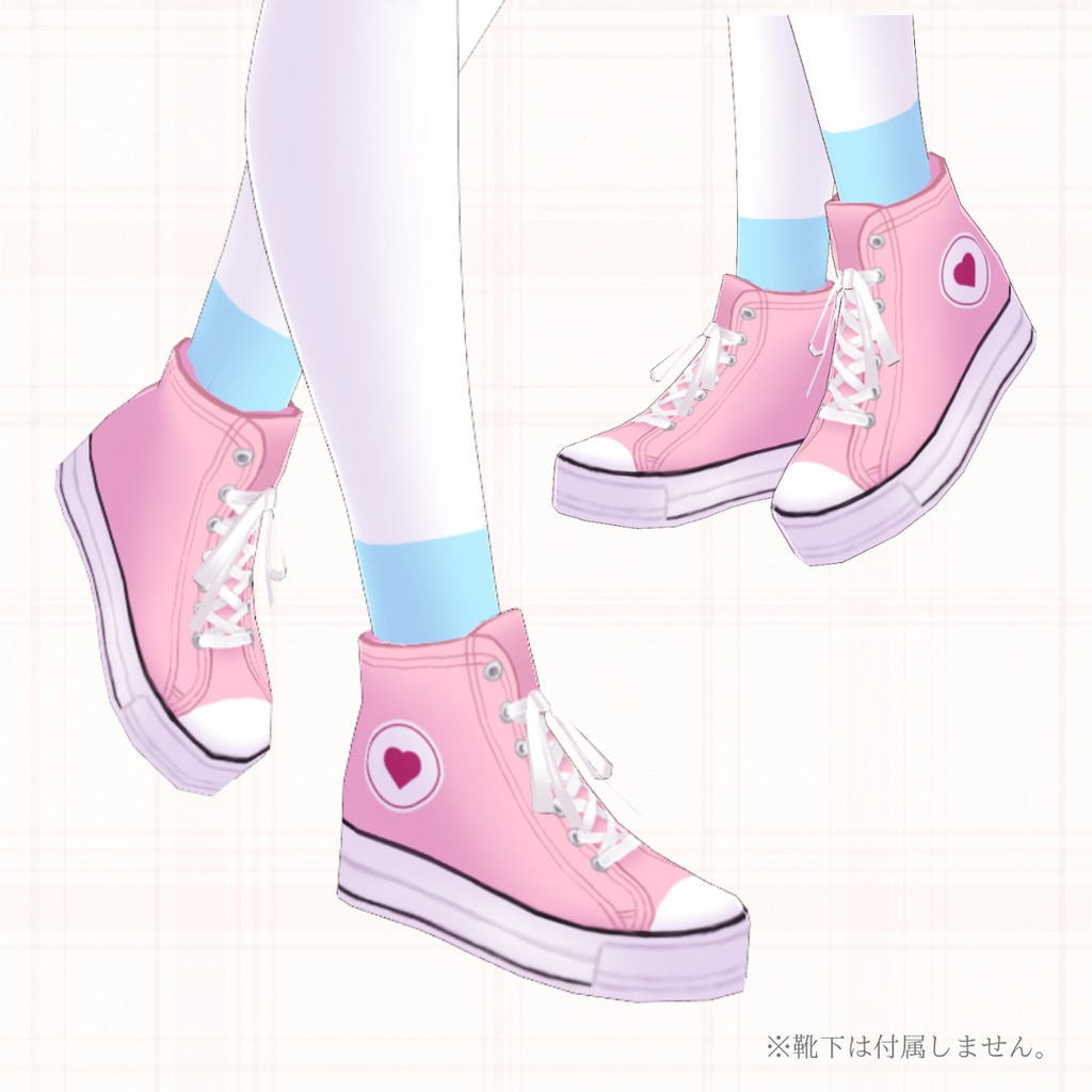 【VRoid正式版】ハイトップスニーカー/Heart_High_top_Sneakers【3 color set】