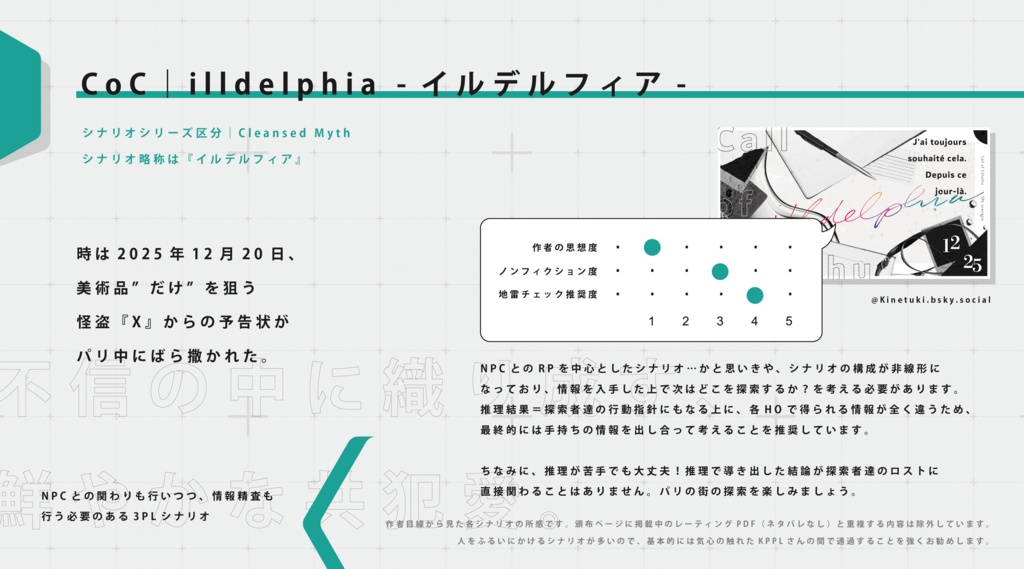 CoC『illdelphia -イルデルフィア-』Ver2.1【SPLL:E198069】