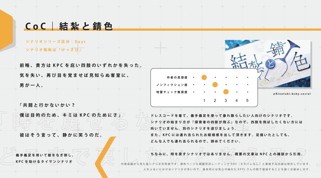 CoC『結紮と錆色』Ver1.0【SPLL:E198507】